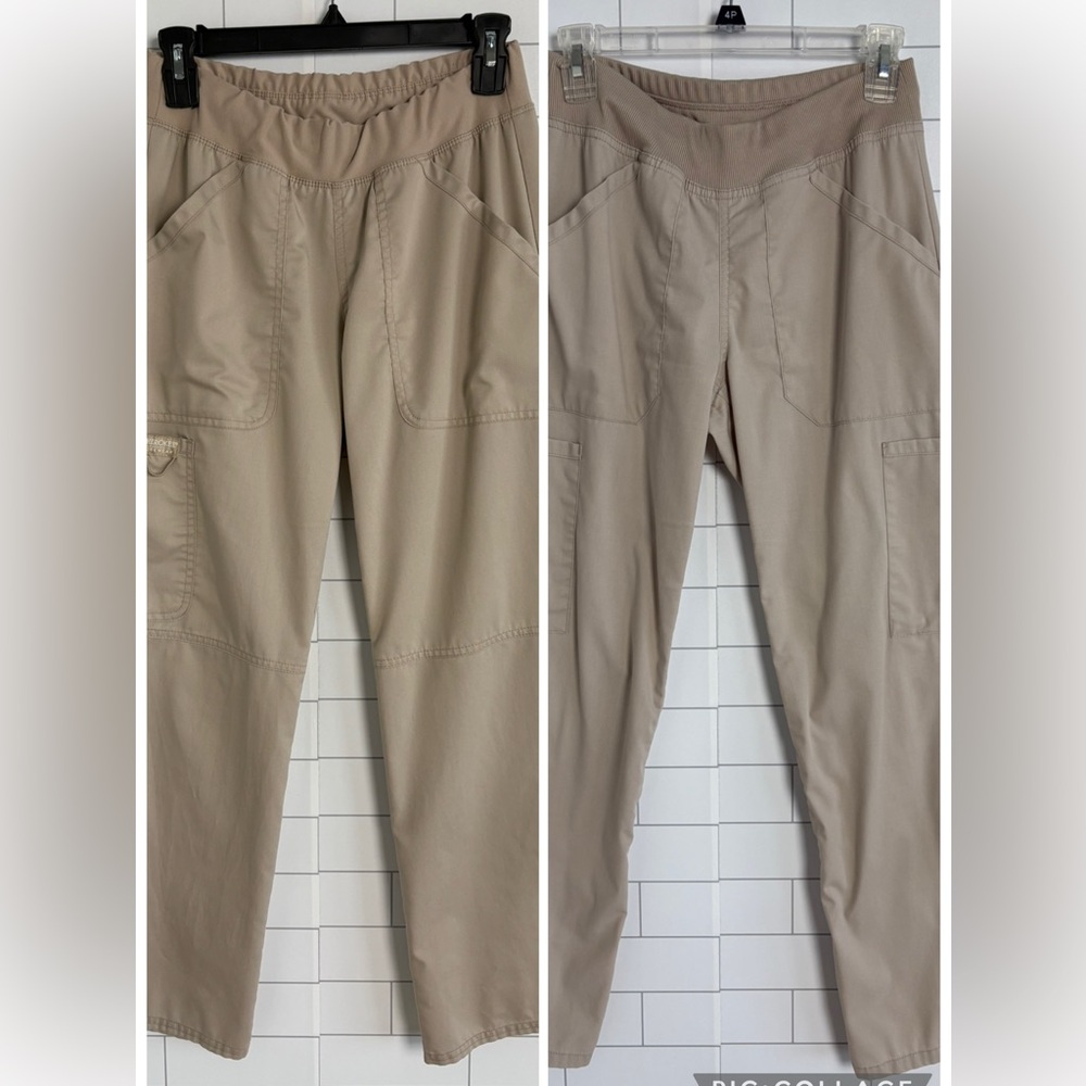Lot of 2 Cherokee Workwear Khaki Scrub Pants Size XS Petite